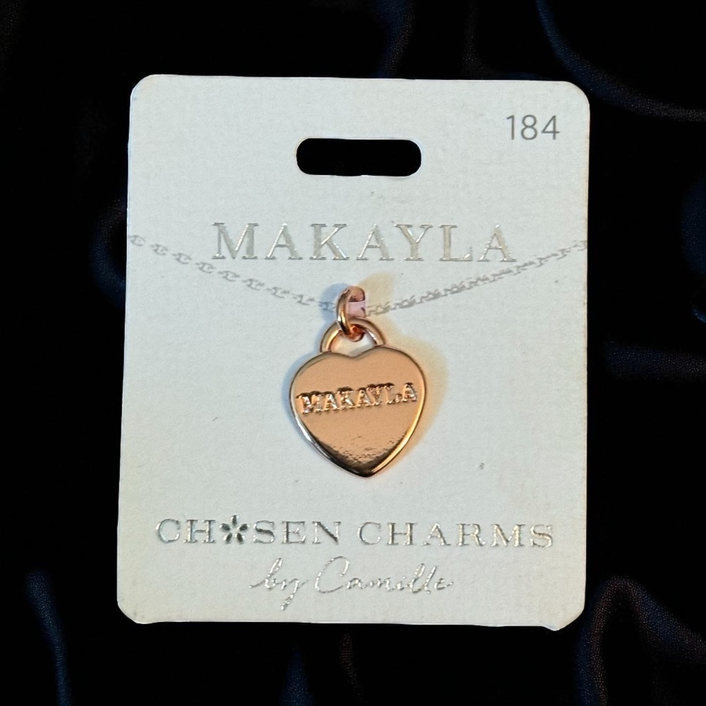 Chosen Charms rose gold Makayla name heart charm